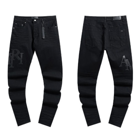 Black Denim Jeans with Debossed AMIRI Logo
